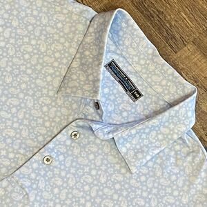 Roundtree 3XB Easter Shirt Blue Paisley Big Tall Spring Pastel Coastal Dadcore